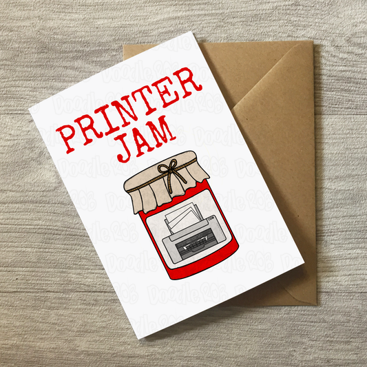 Funny Computer Birthday Card - Printer Jam - IT Technician Greeting Card - Sarcastic Card