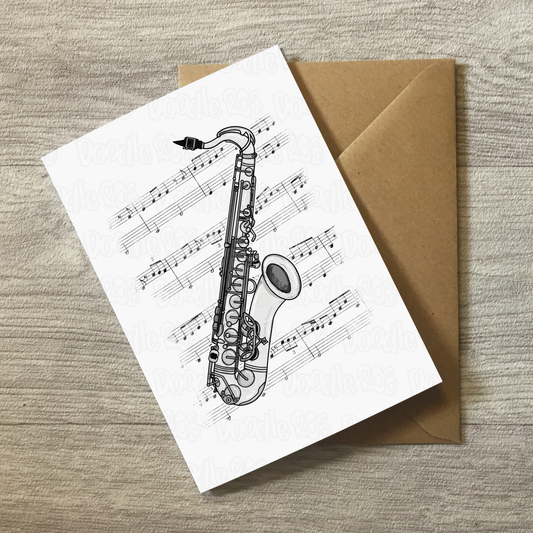 Saxophone Greeting Card - Saxophonist Birthday Card - Musician Card