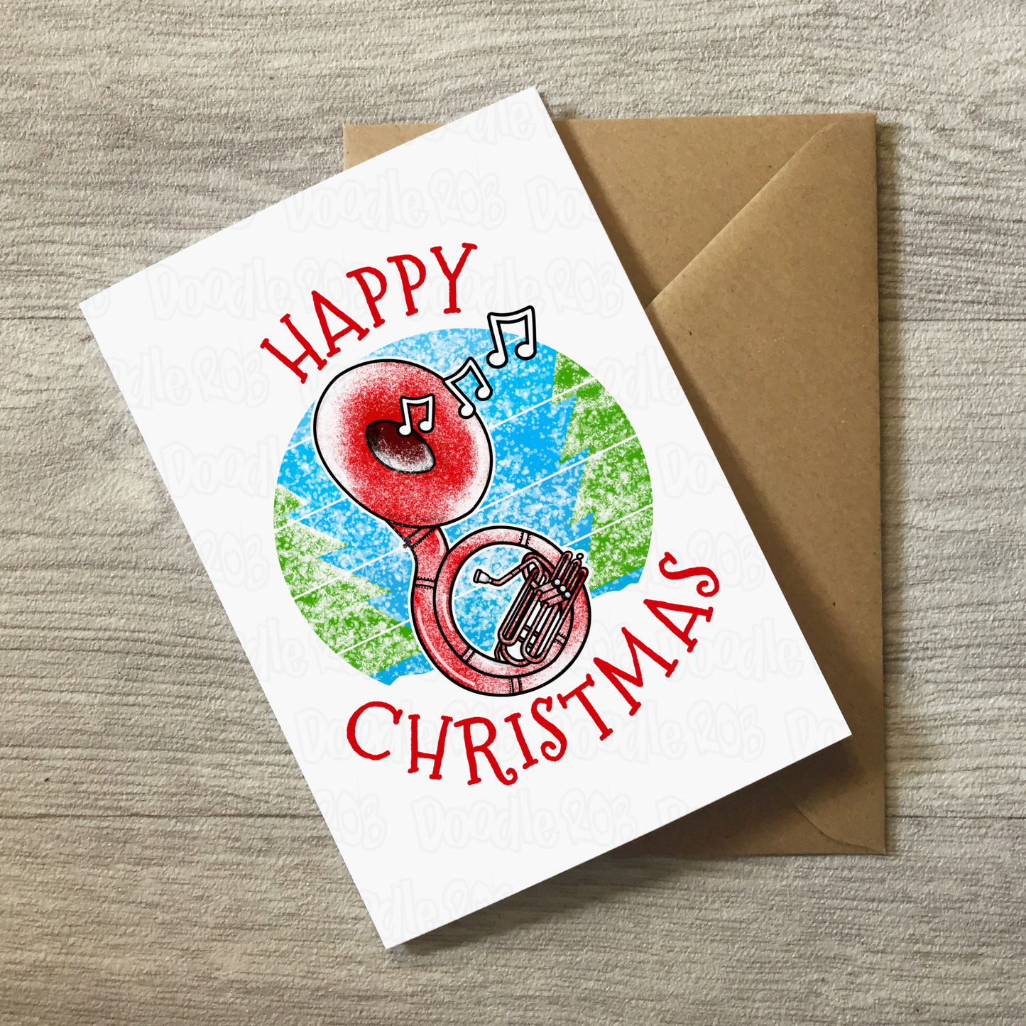 Sousaphone Christmas Card - Sousaphonist Xmas Card - Brass Musician Christmas Card