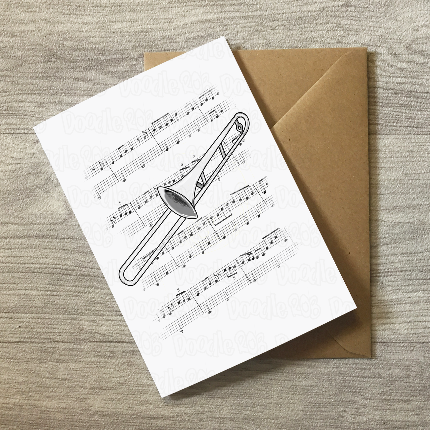 Trombone Greeting Card - Trombonist Birthday Card - Brass Musician Card