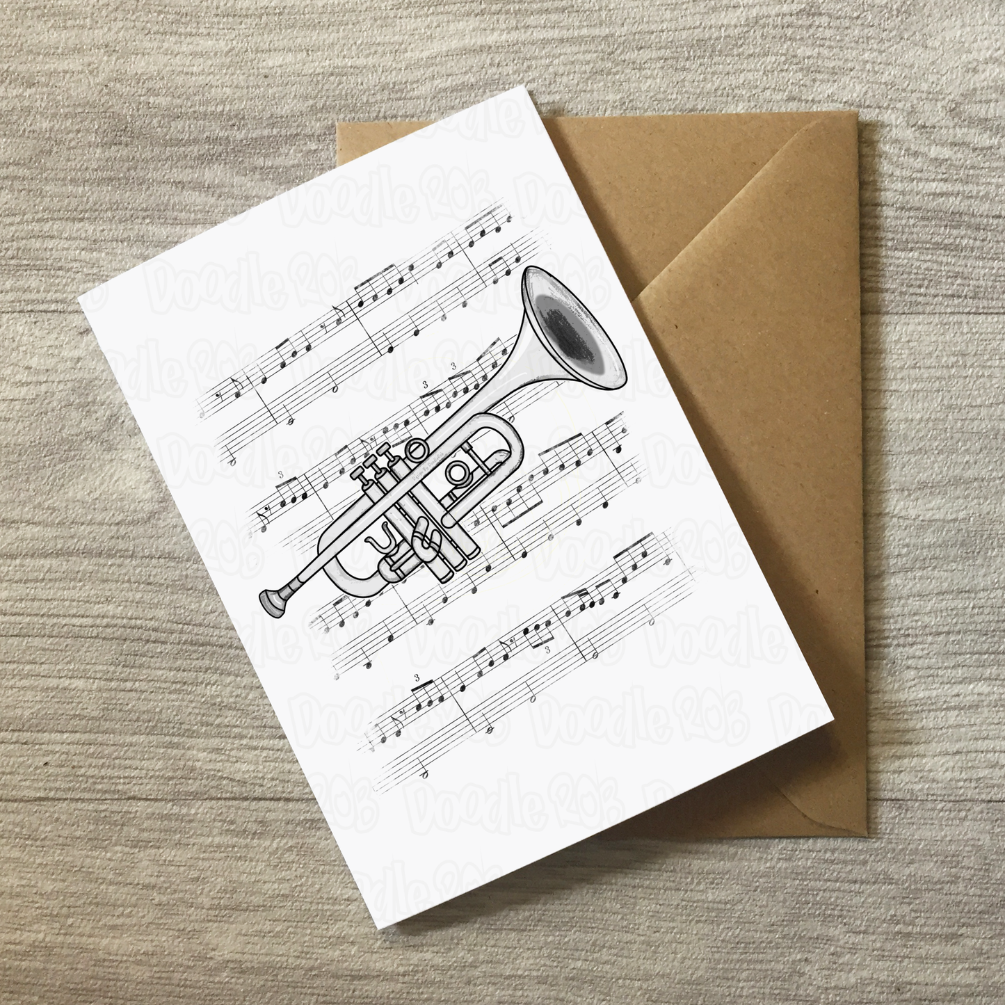 Trumpet Greeting Card - Trumpeter Birthday Card - Brass Musician Card