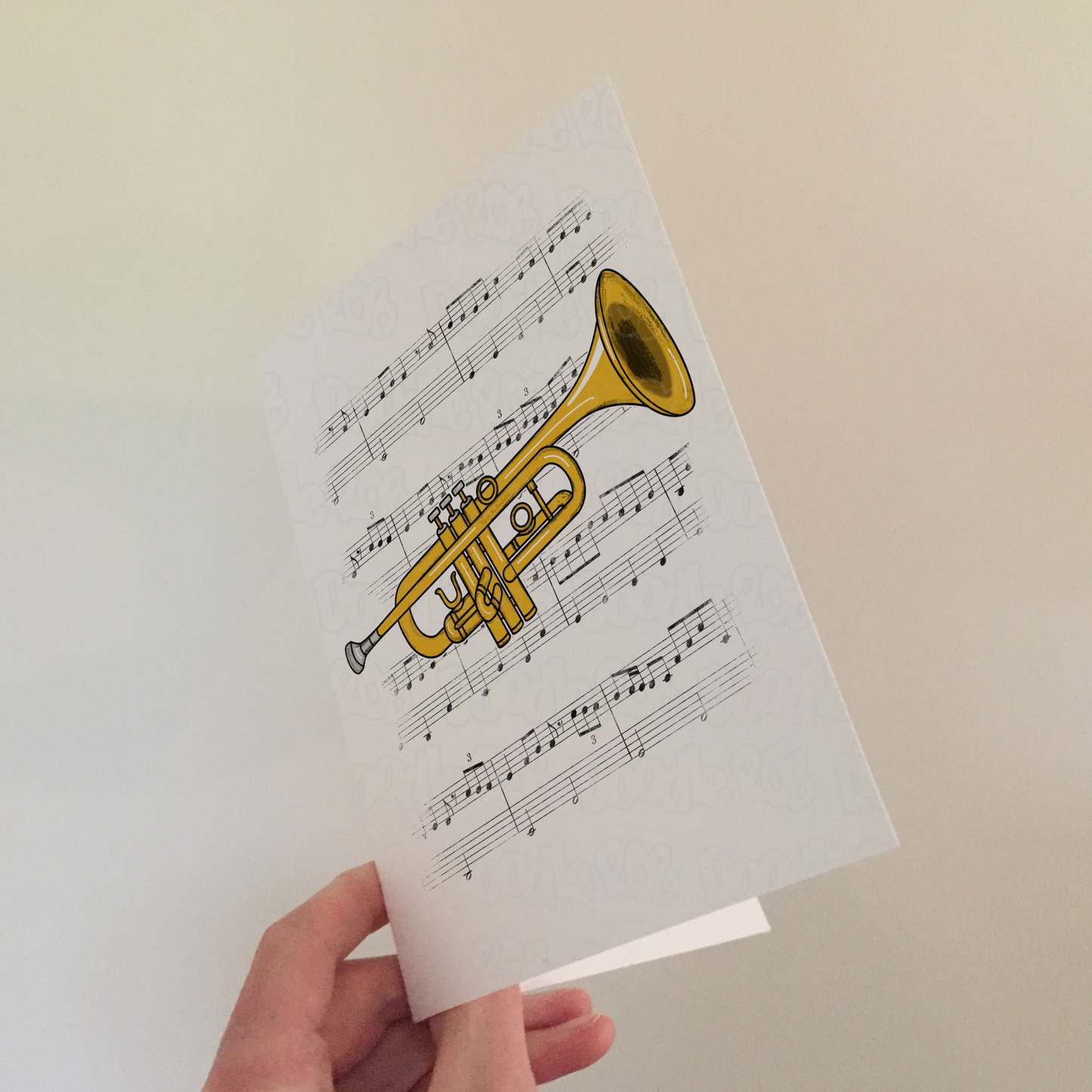 Trumpet Greeting Card (Colour) - Trumpeter Birthday Card - Brass Musician Card