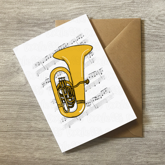 Tuba Greeting Card (Colour) - Tubaist Birthday Card - Brass Musician Card