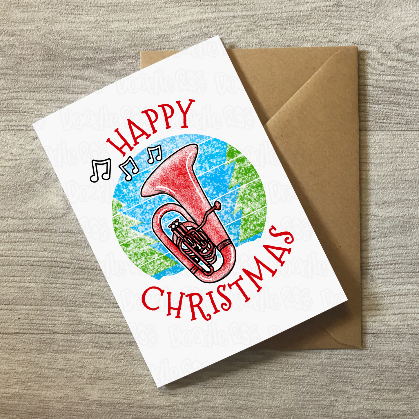 Tuba Christmas Card - Tubaist Xmas Card - Brass Musician Christmas Card