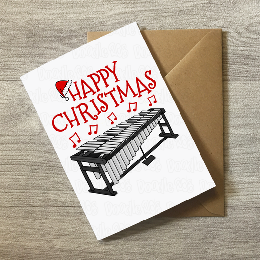 Vibraphone Christmas Card - Xmas Card For Vibraphonist - Percussionist Greeting Card