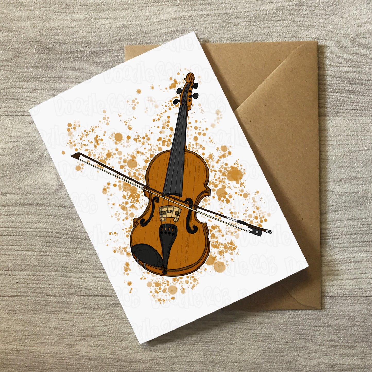 Violin Greeting Card (Paint Splatter) - Violinist Card - String Teacher Card