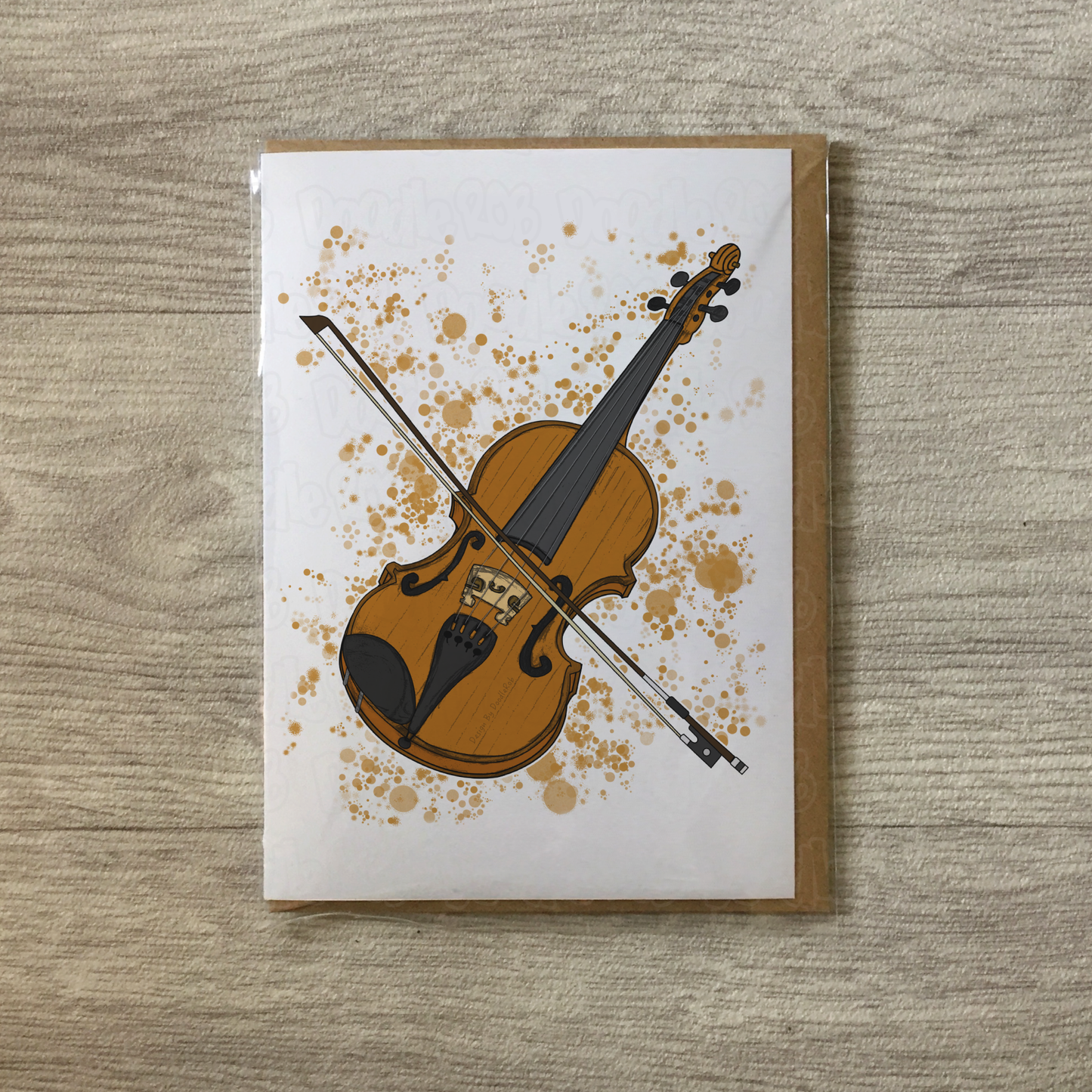 Violin Greeting Card (Paint Splatter) - Violinist Card - String Teacher Card