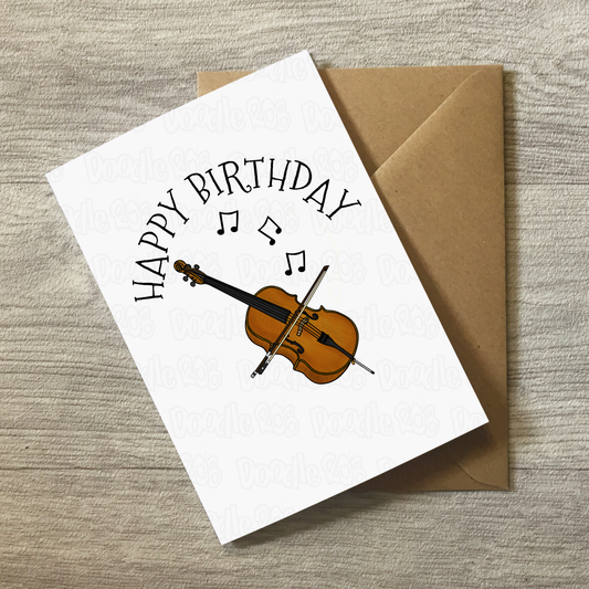 Cello Birthday Card - Cellist Greeting Card - String Quartet Birthday