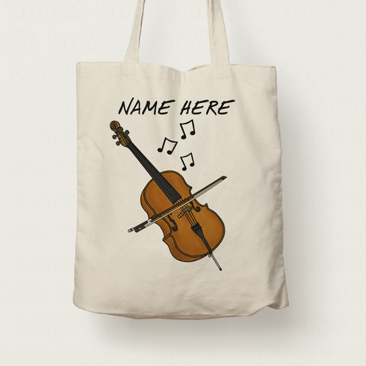 Cello Personalised Tote Bag - Custom Gift For Cellist - Cello Teacher Gift