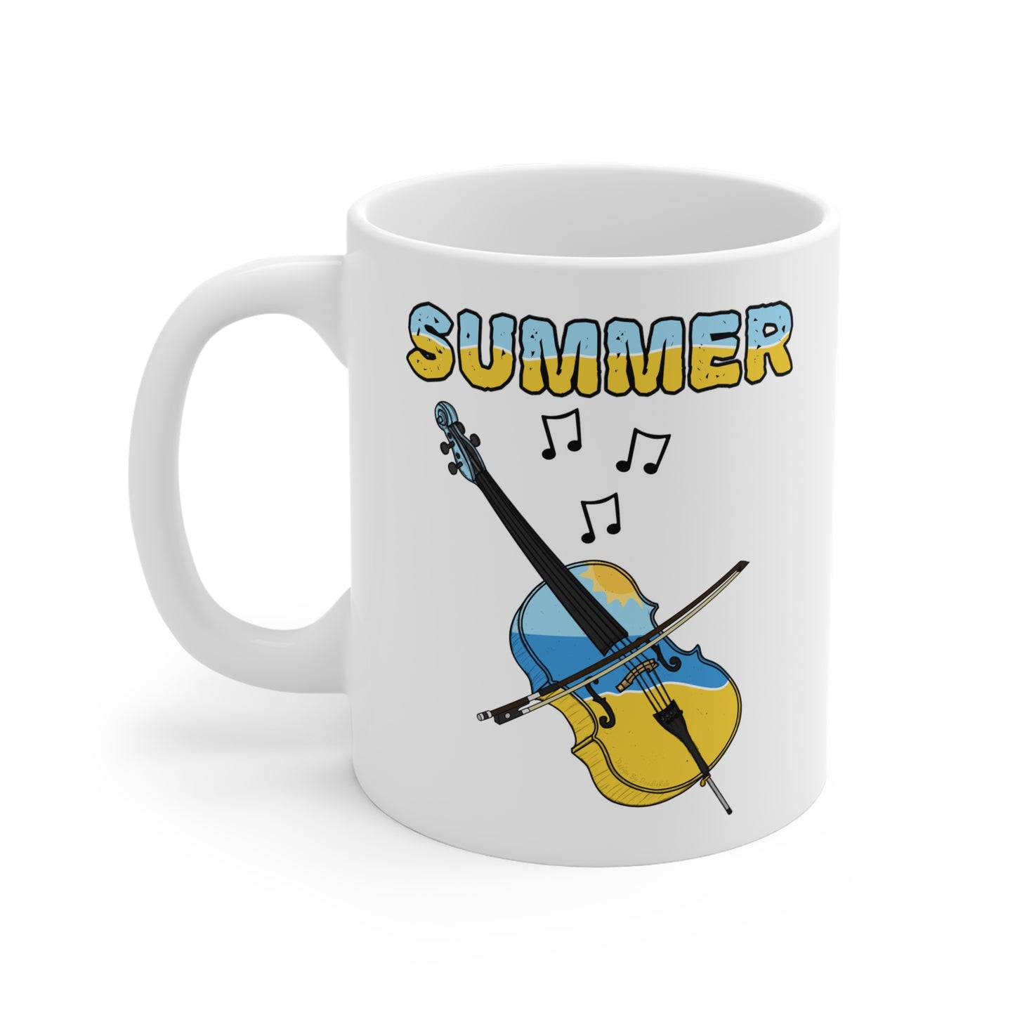 Cello Summer Mug - Cellist Mug - Summer Musician Gift