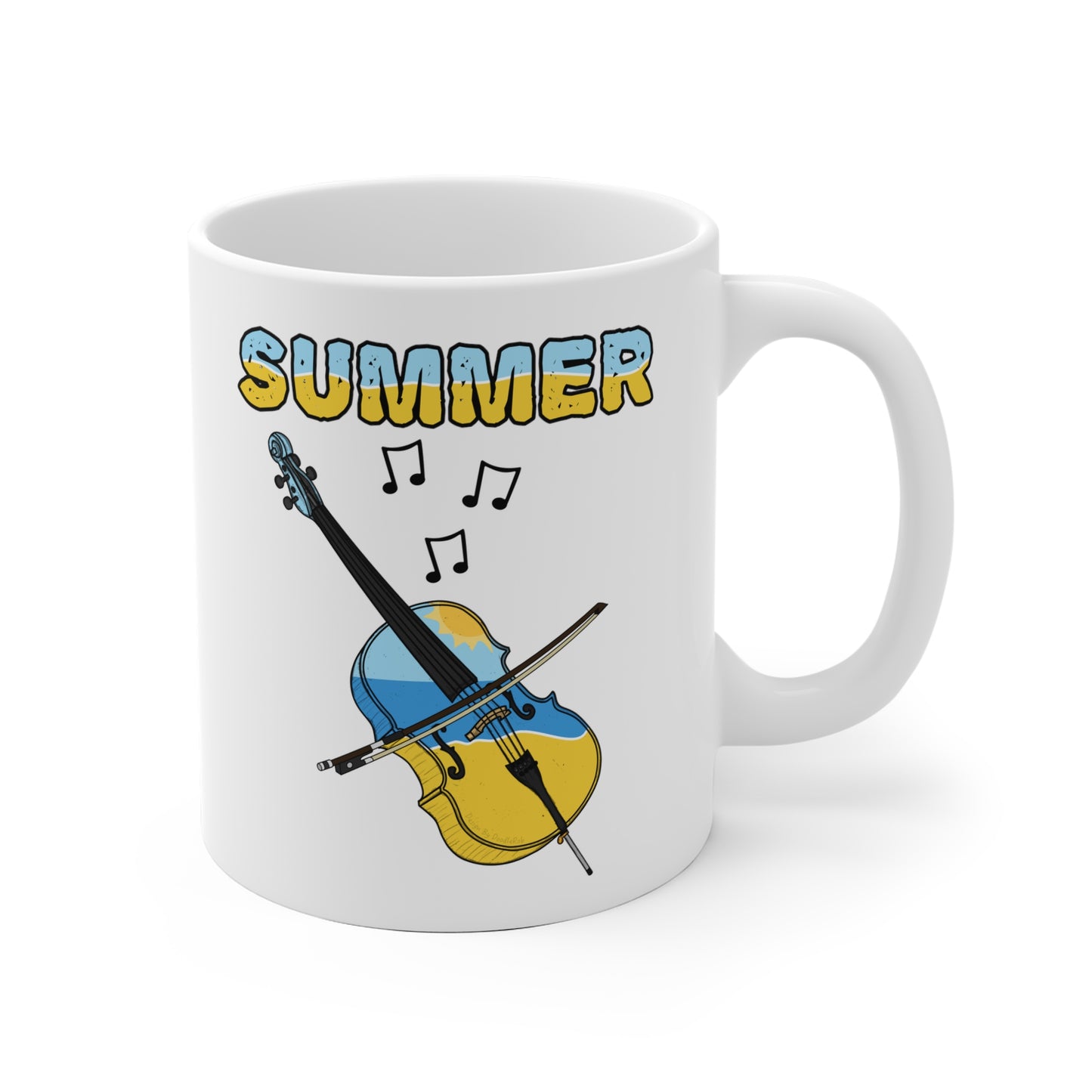 Cello Summer Mug - Cellist Mug - Summer Musician Gift