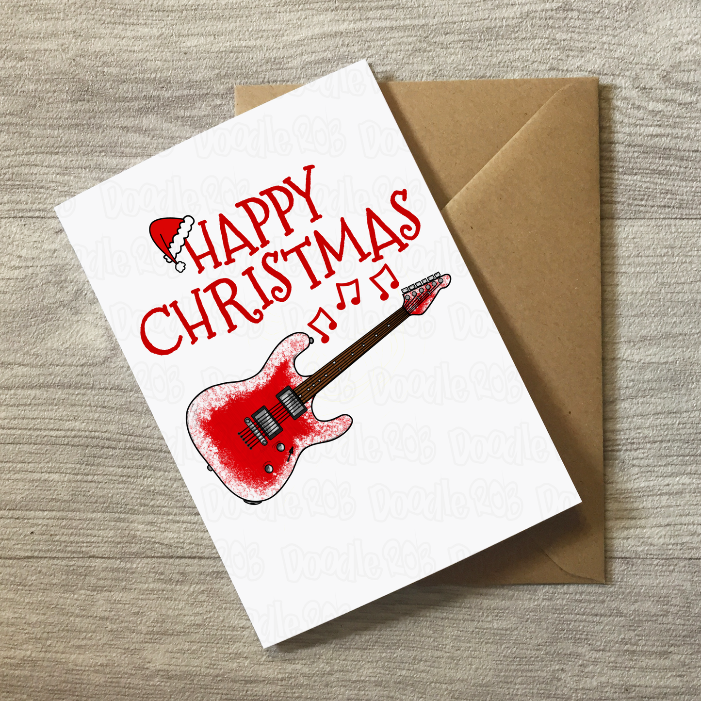 Guitarist Christmas Card - Electric Guitar Xmas Card - Musician Christmas Card