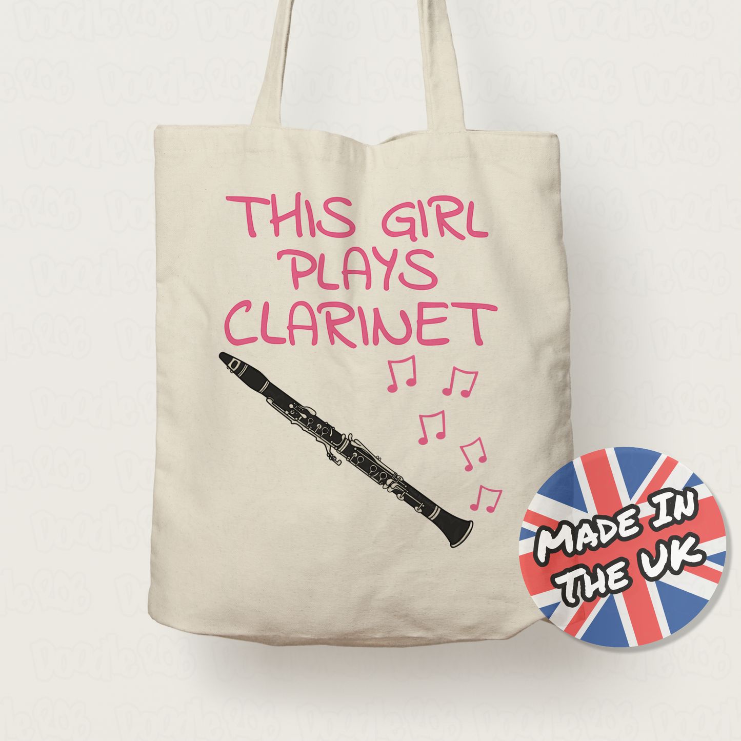 Girl's Clarinet Tote Bag - This Girl Plays Clarinet - Female Clarinetist - Woodwind Musician Gift For Her