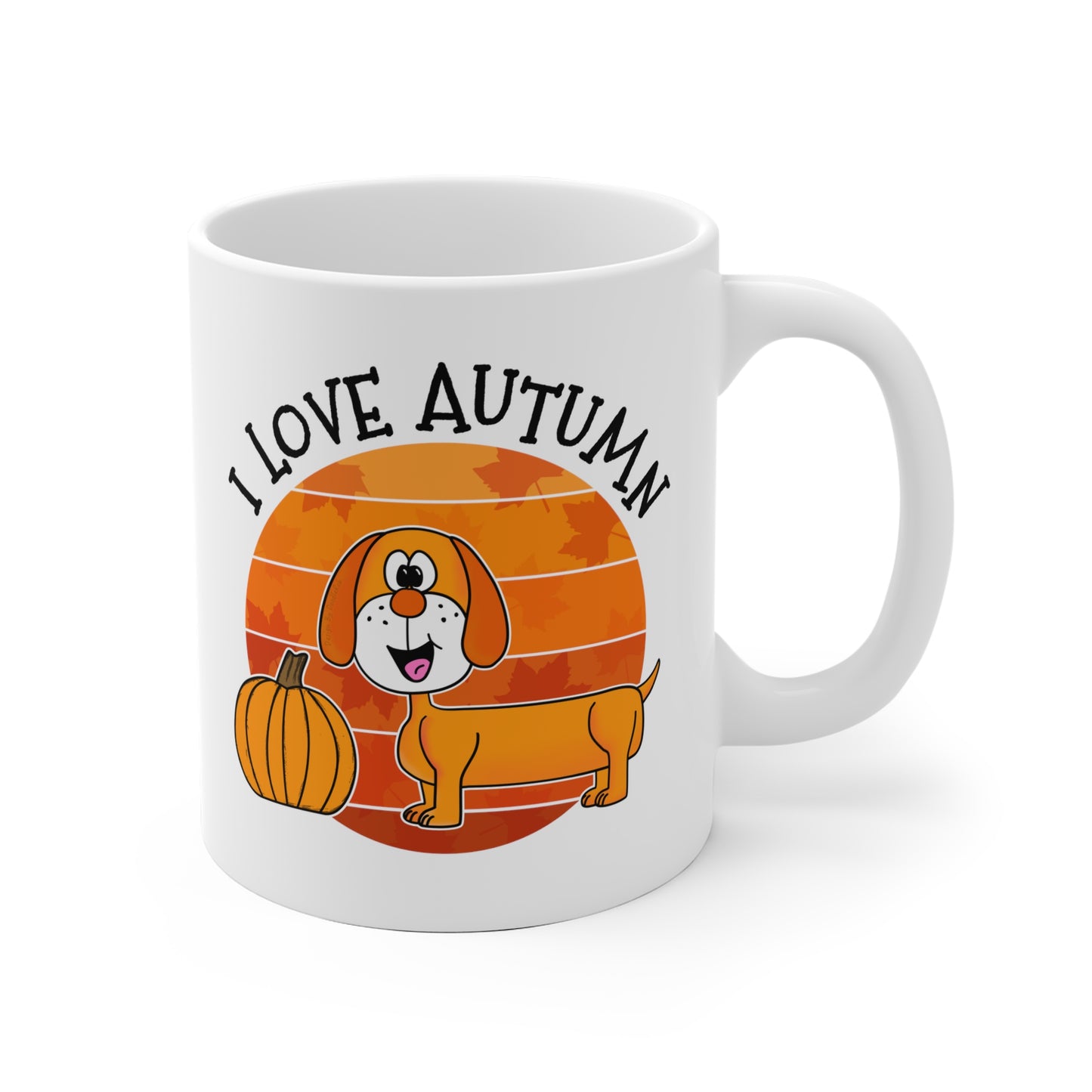 Autumn Dachshund Mug - Dog Lover Mug - Autumn Gift For Her