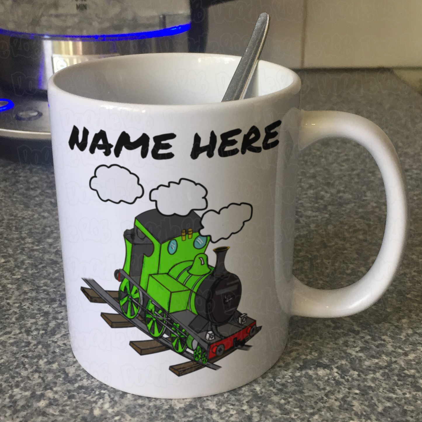 Steam Train Custom Mug (Green) - Personalised Railway Gift