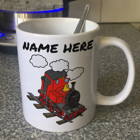 Steam Train Custom Mug (Red) - Railway Enthusiast Gift