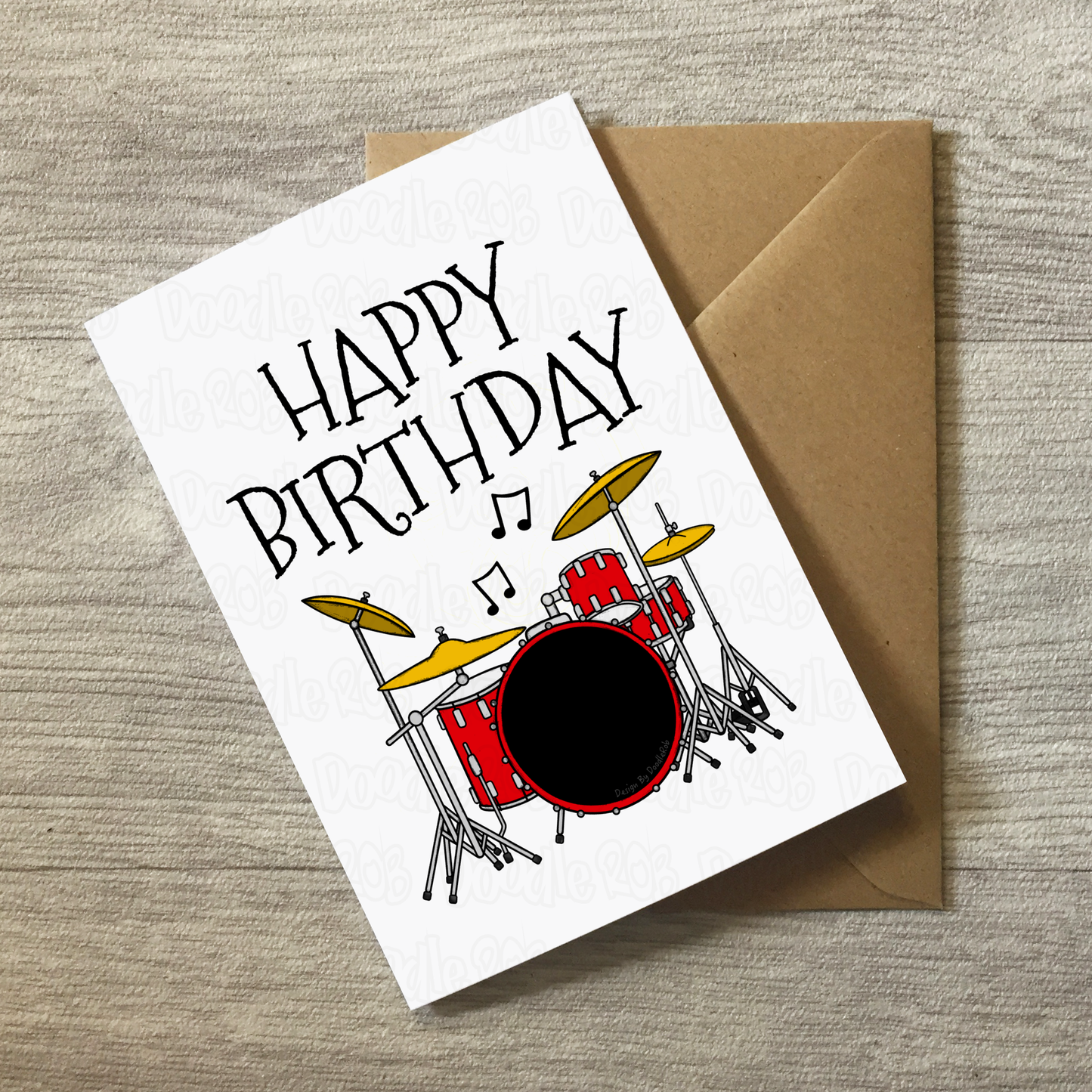 Drummer Birthday Card - Drum Teacher Card - Musician Greeting Card