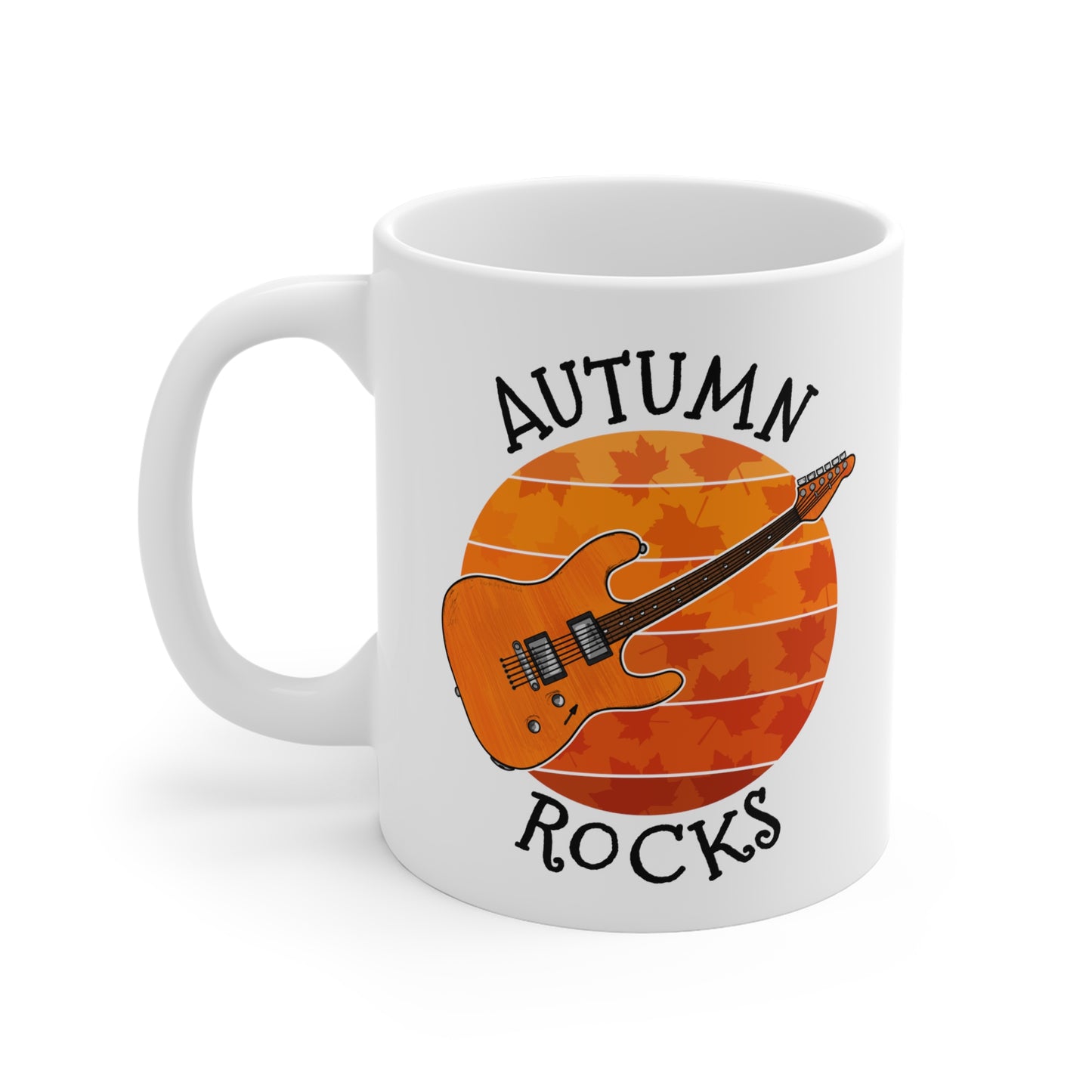 Autumn Electric Guitar Mug - Gift For Guitarist - Guitar Teacher Back To School Gift