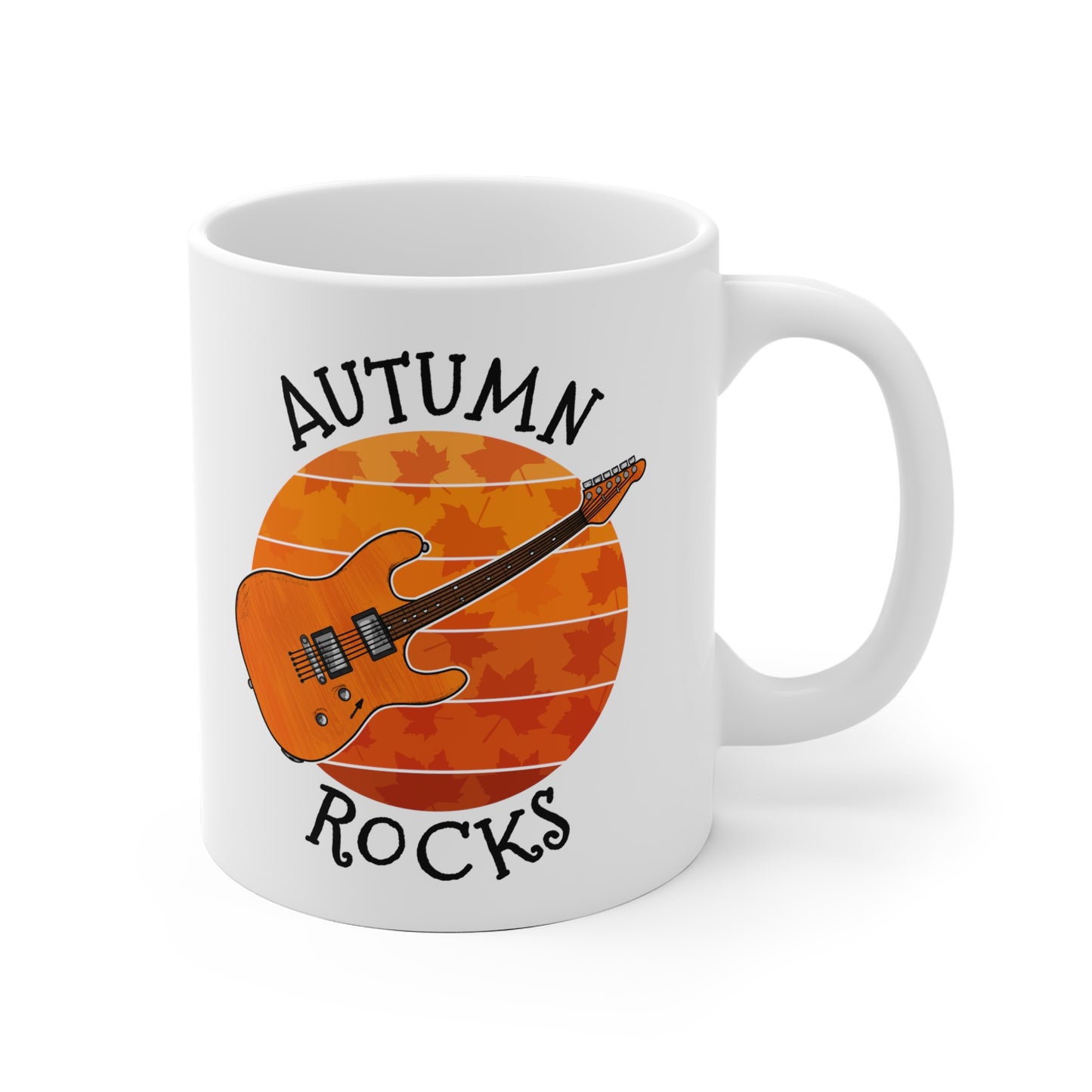 Autumn Electric Guitar Mug - Gift For Guitarist - Guitar Teacher Back To School Gift