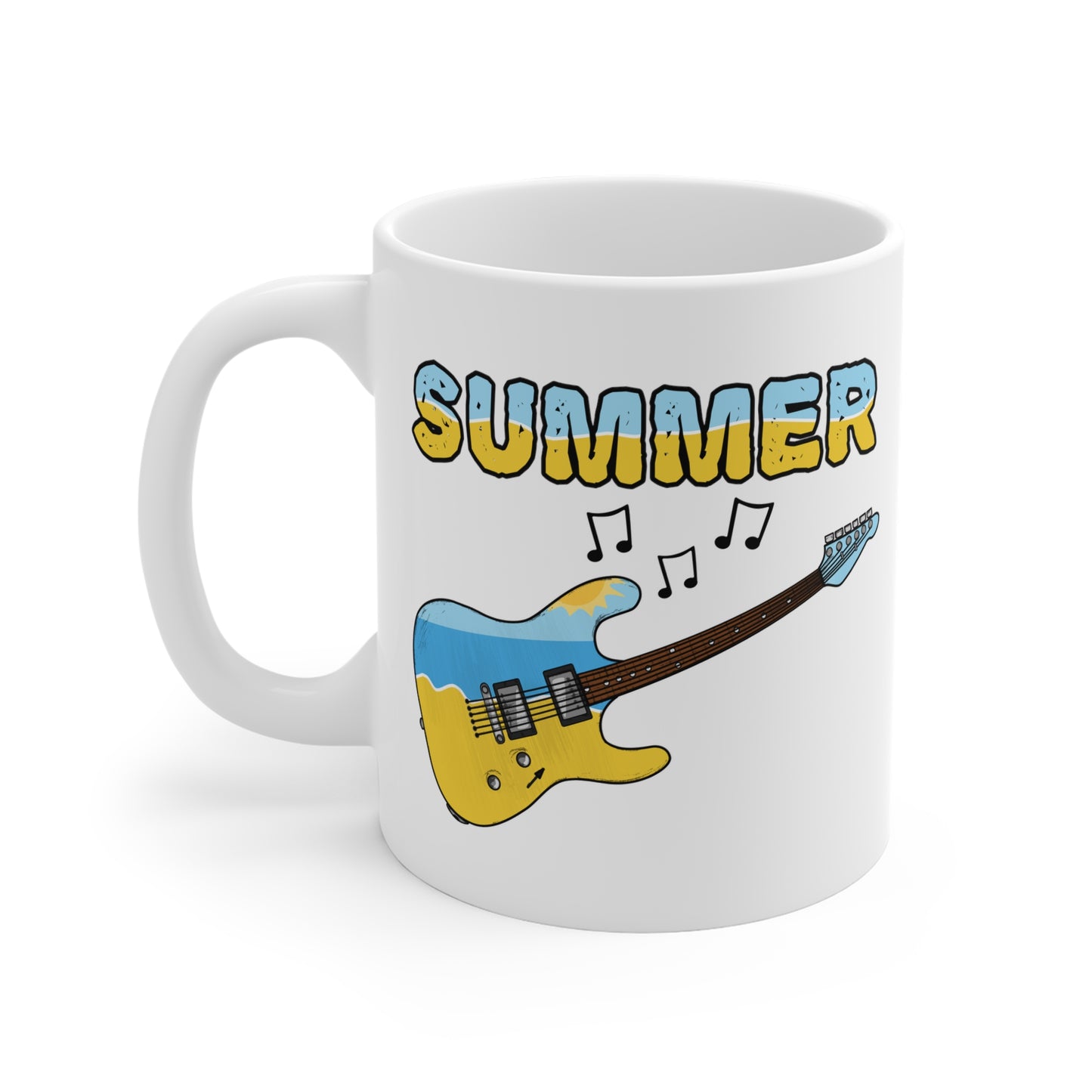 Electric Guitar Summer Mug - Guitarist Gift - Summer Musician Mug