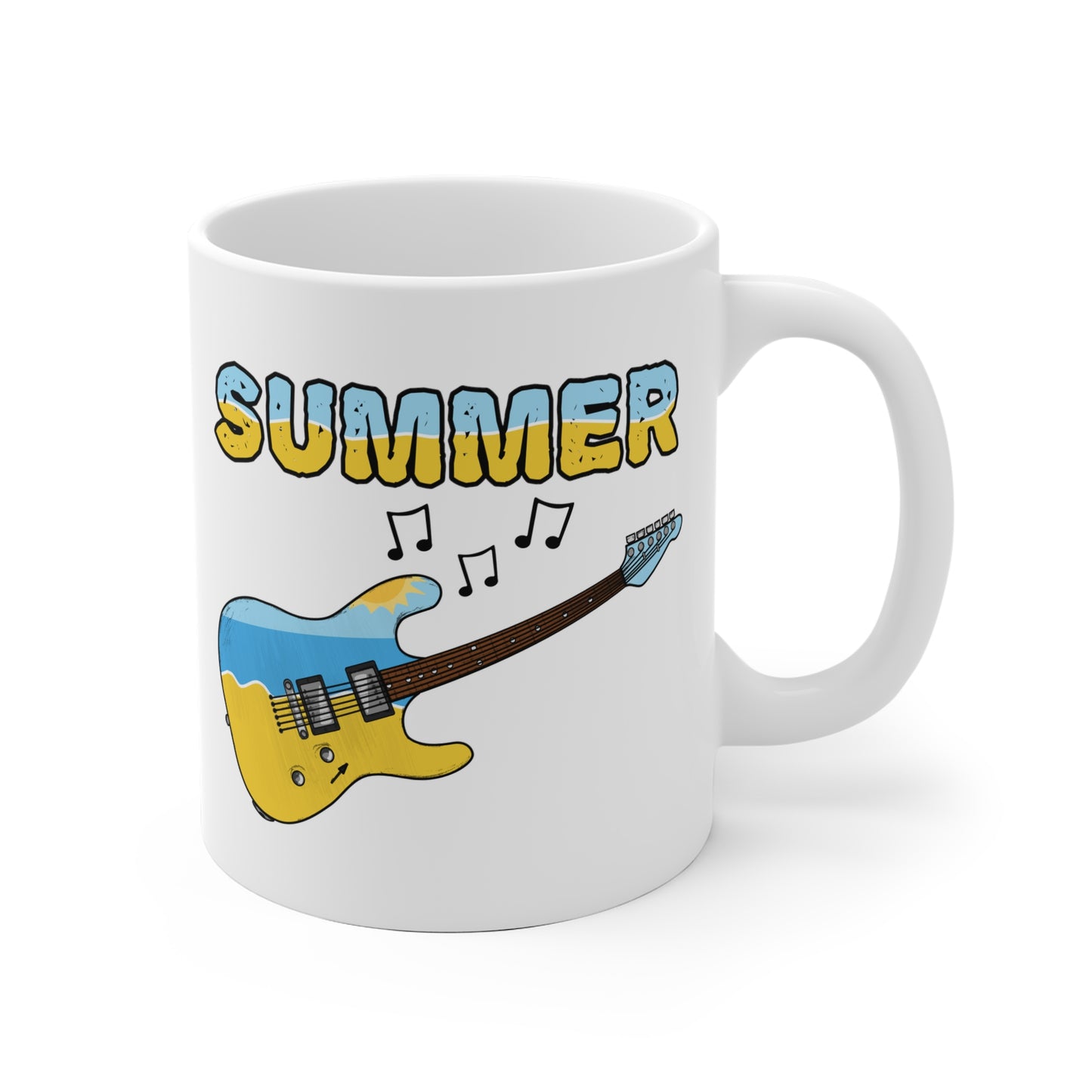 Electric Guitar Summer Mug - Guitarist Gift - Summer Musician Mug