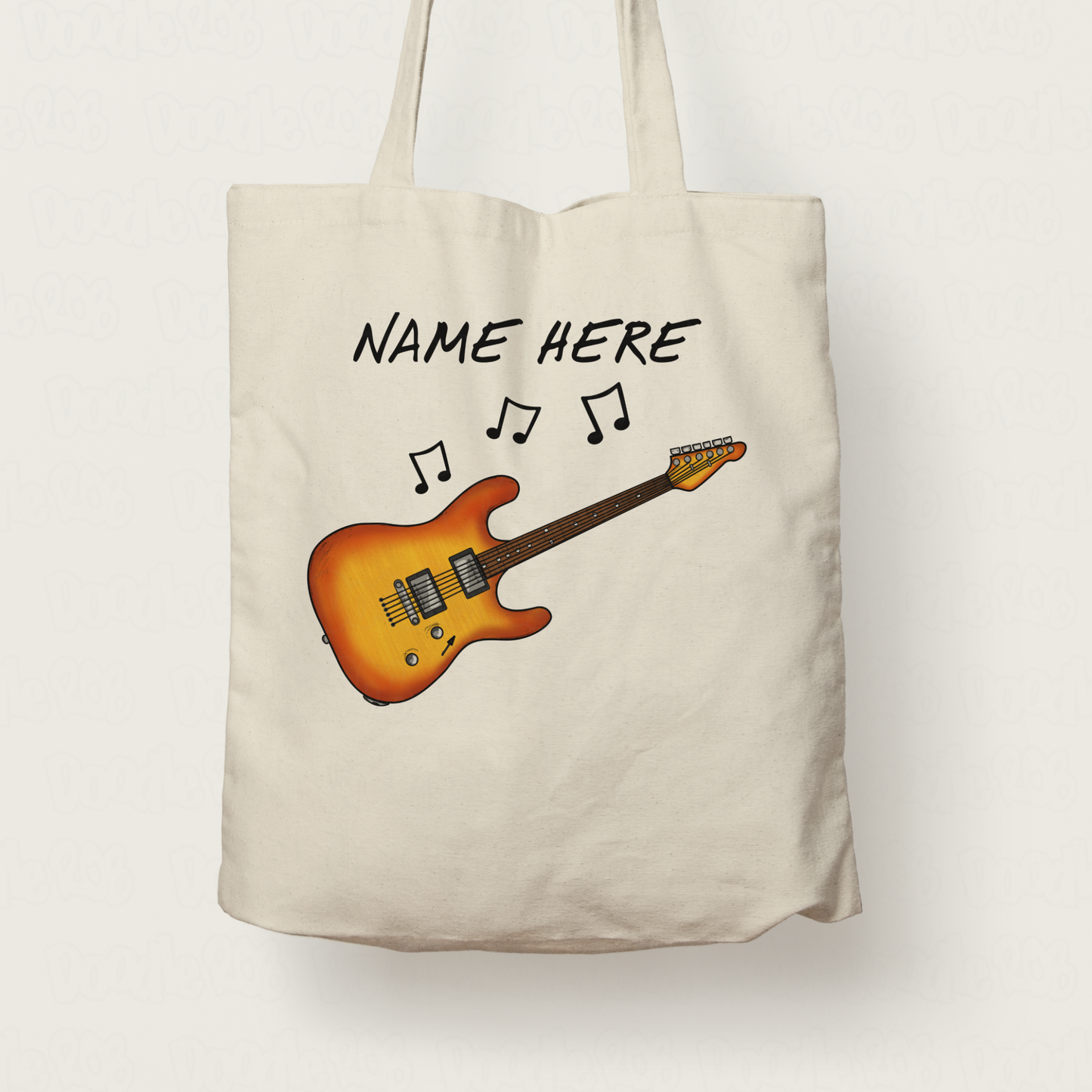 Electric Guitar Personalised Tote Bag - Custom Electric Guitarist Tote Bag - Guitar Teacher Gift