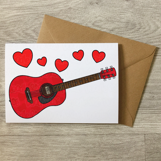 Guitar Anniversary Card - Guitarist Greeting Card - Wedding Musician Card