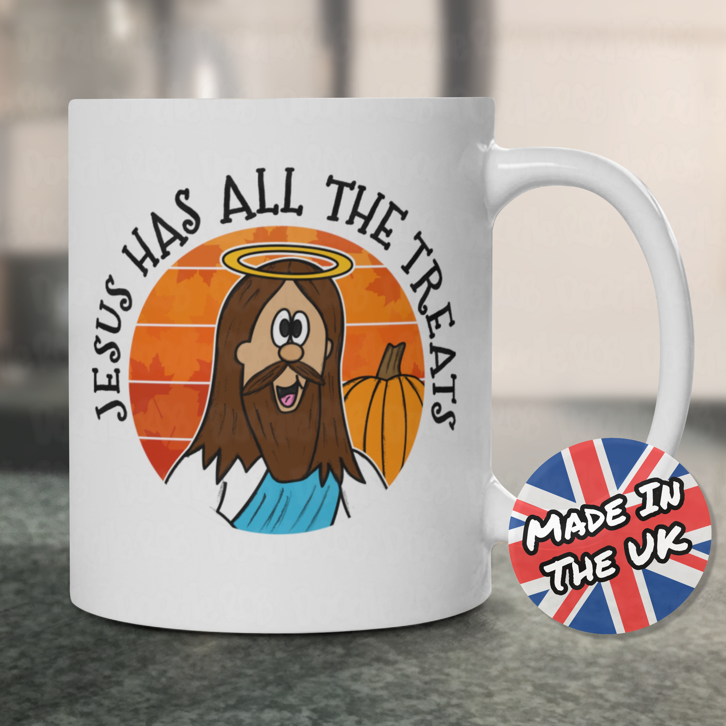 Christian Halloween Mug - Jesus Has All The Treats - Funny Autumn Church Gift