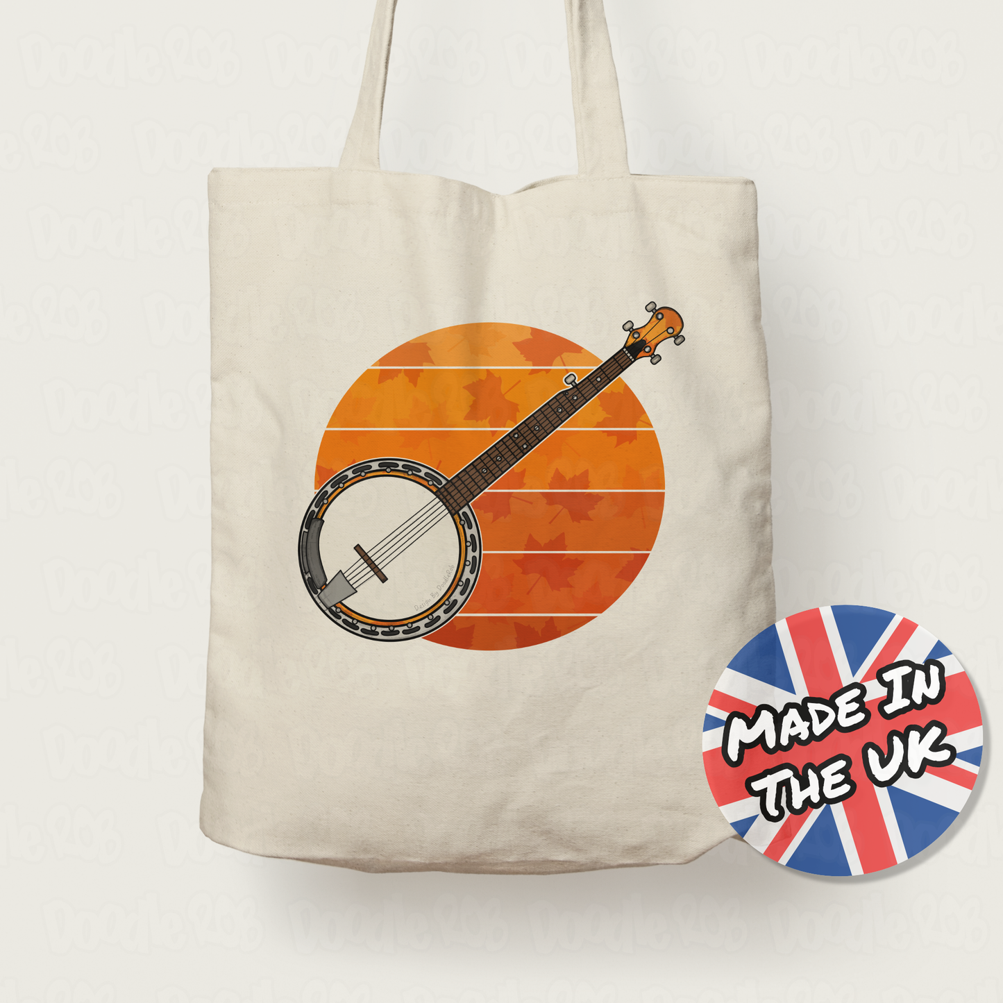 Autumn Banjo Tote Bag - Banjoist Gift - Folk Musician Tote Bag