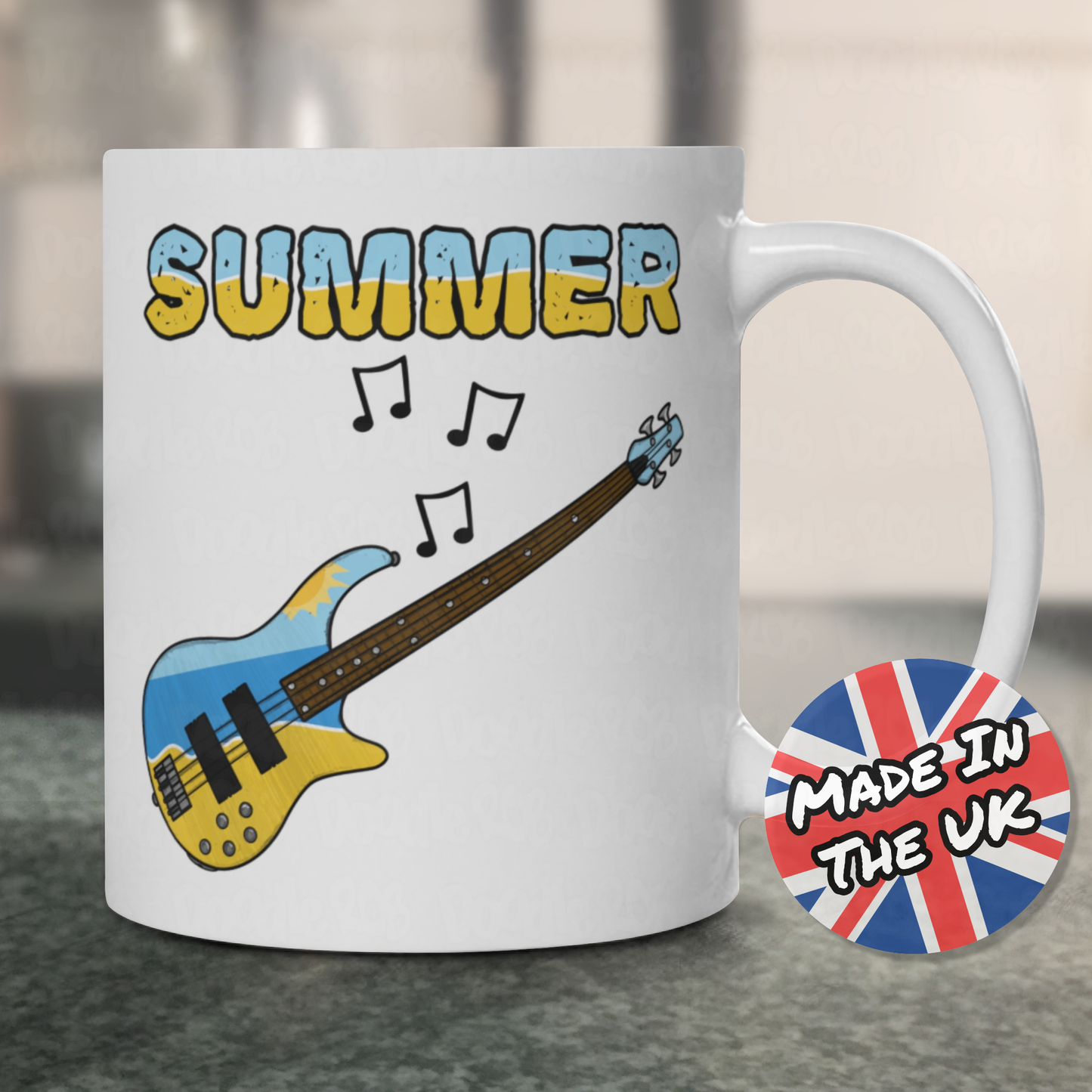 Bass Guitar Summer Mug - Bassist Gift - Summer Musician Mug