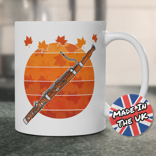 Autumn Bassoon Mug - Gift For Bassoonist - Woodwind Musician Gift