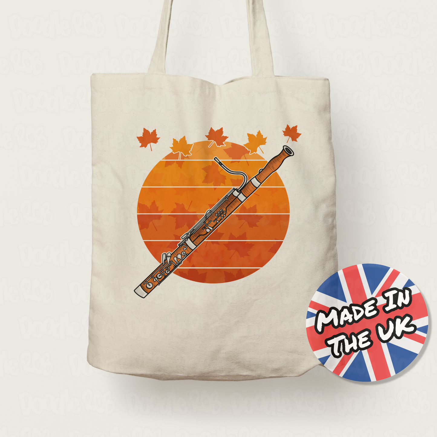 Autumn Bassoon Tote Bag - Gift For Bassoonist - Woodwind Teacher Gift