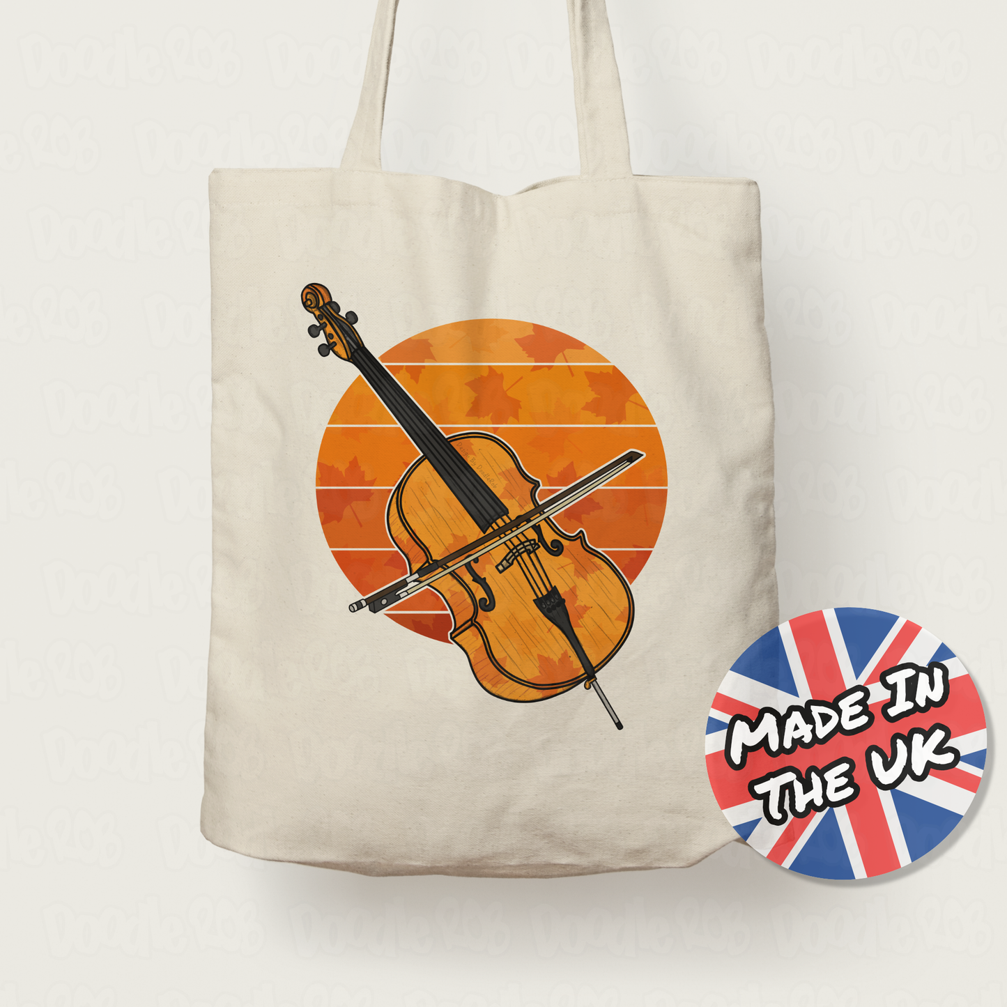 Autumn Cello Tote Bag - Gift For Cellist - Music Teacher Back To School Gift