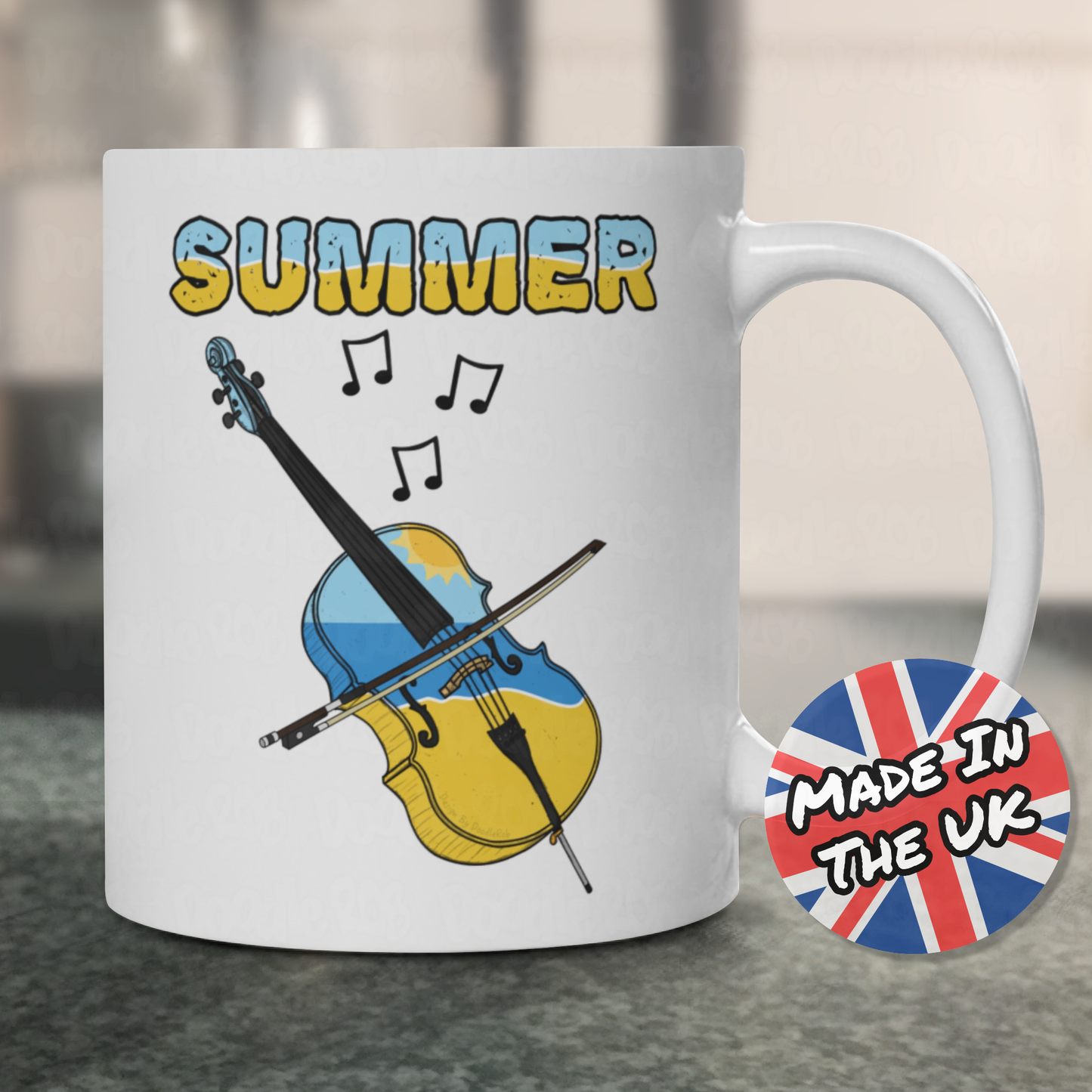 Cello Summer Mug - Cellist Mug - Summer Musician Gift