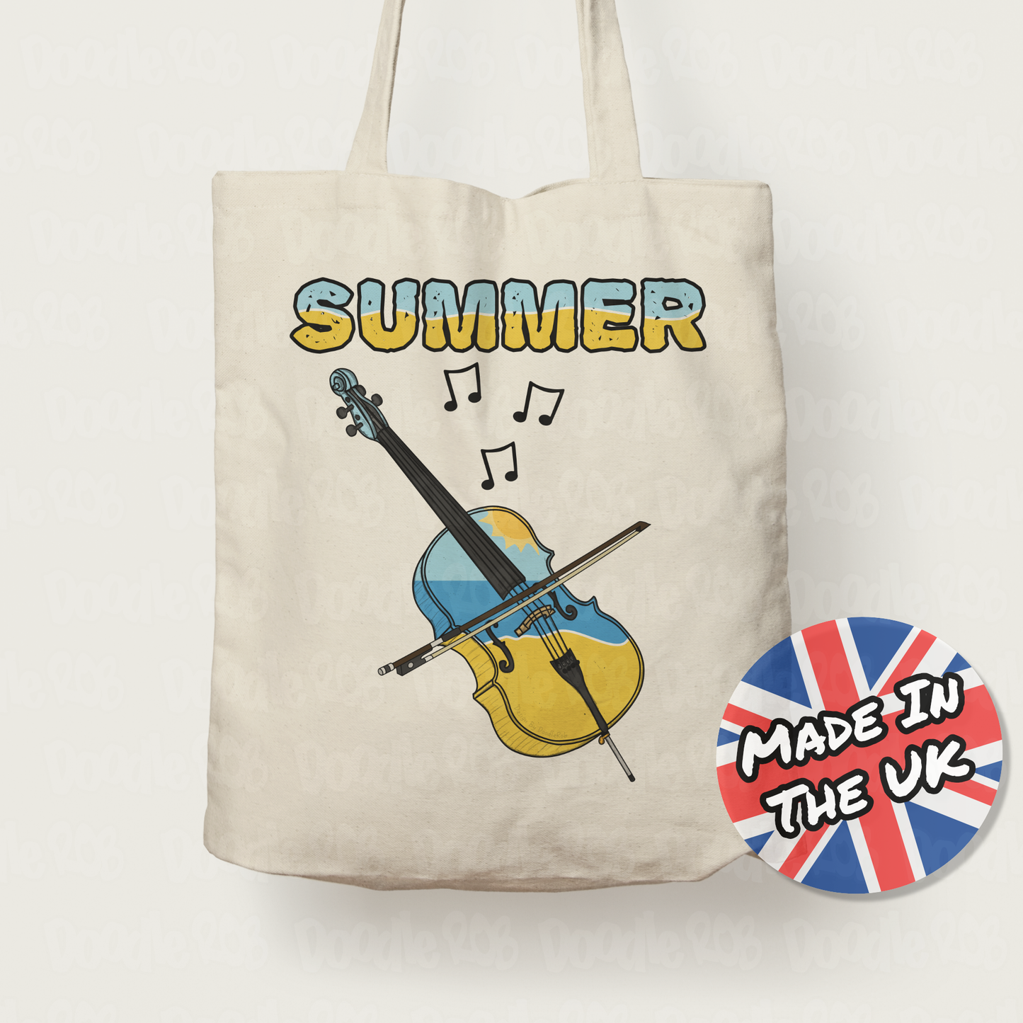 Cello Summer Tote Bag - Gift For Cellist - String Musician Gift - Summer Musician Tote Bag