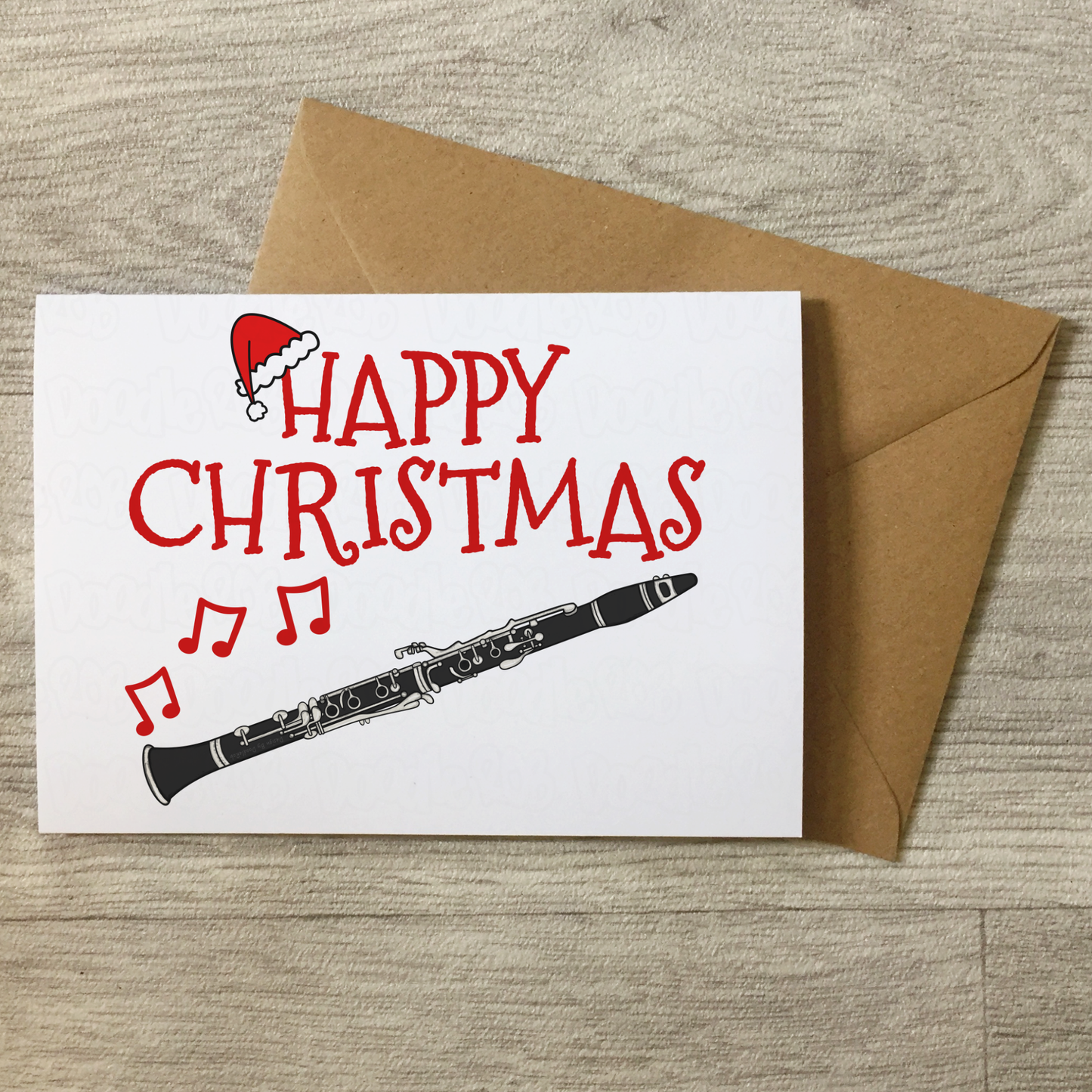 Clarinet Christmas Card - Clarinetist Xmas Card - Music Teacher Christmas Card