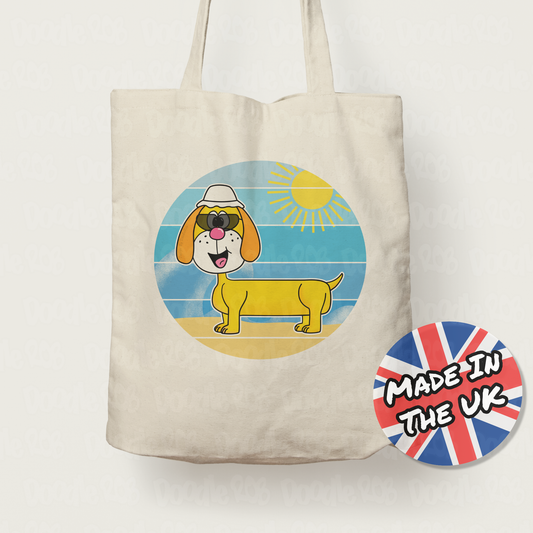 Dachshund Summer Tote Bag - Dog Lover Gift - Funny Sausage Dog Tote Bag