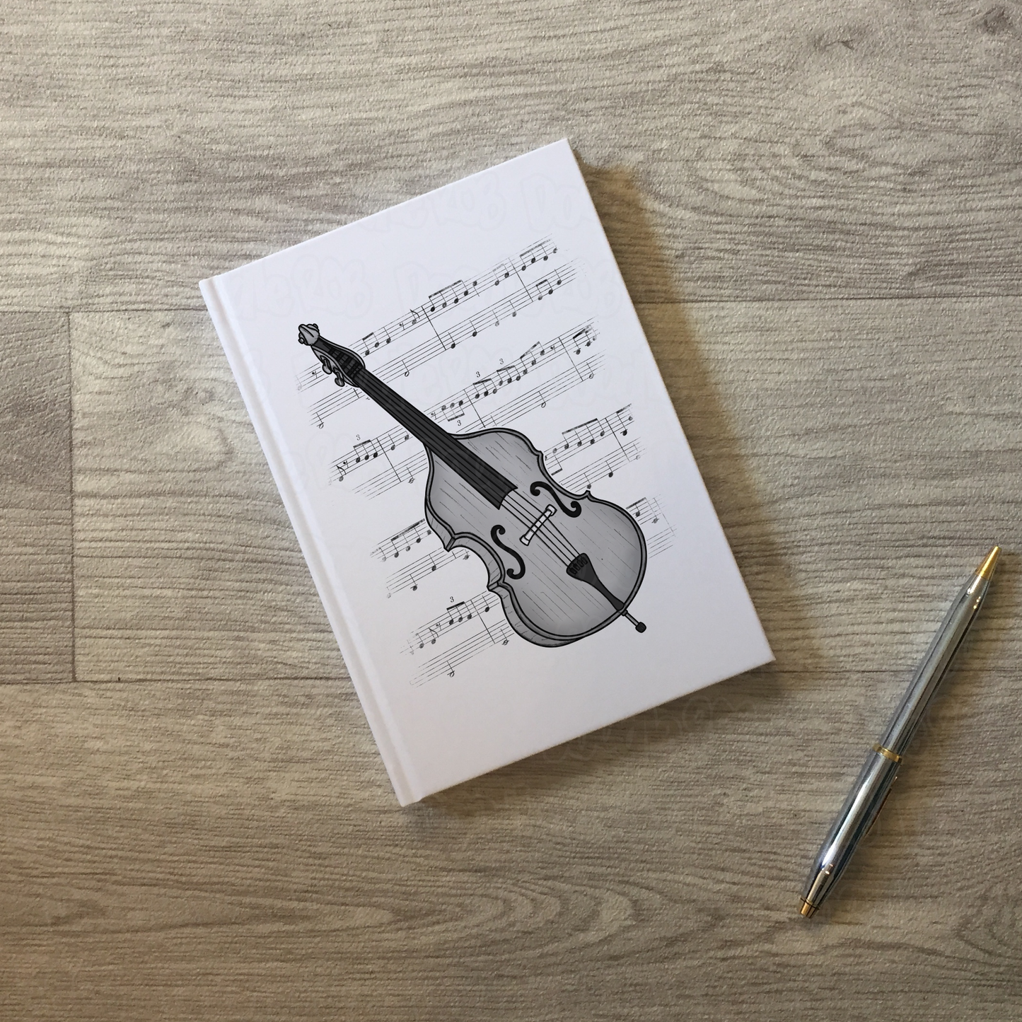 Double Bass Lined Journal - Bassist Notebook - Jazz Musician Gift