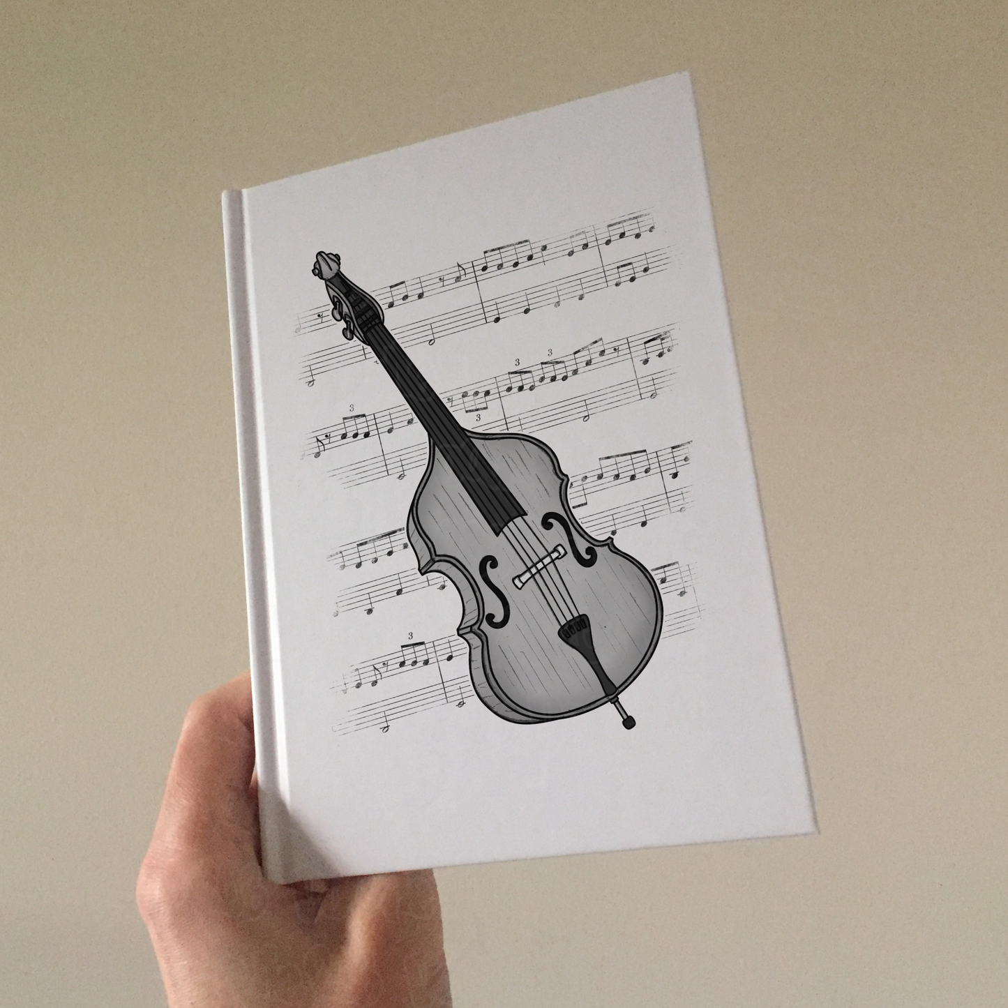 Double Bass Lined Journal - Bassist Notebook - Jazz Musician Gift