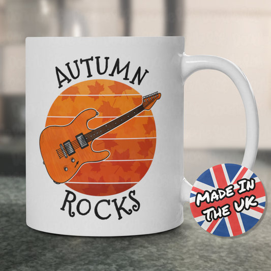 Autumn Electric Guitar Mug - Gift For Guitarist - Guitar Teacher Back To School Gift