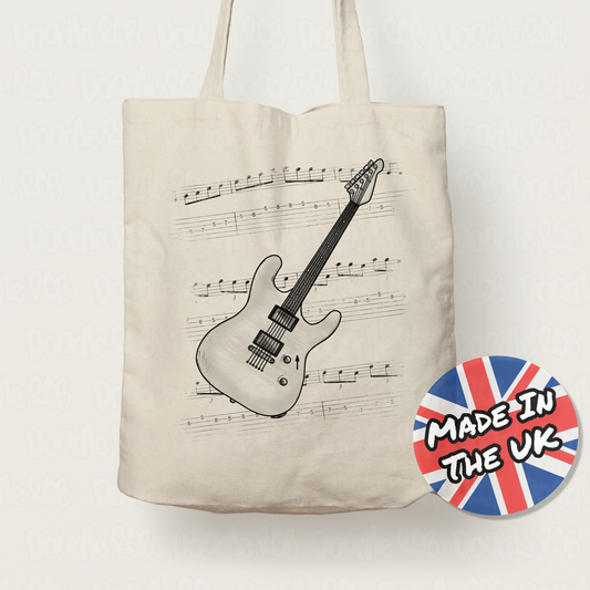 Electric Guitar Tote Bag - Gift For Guitarist - Guitar Teacher Gift