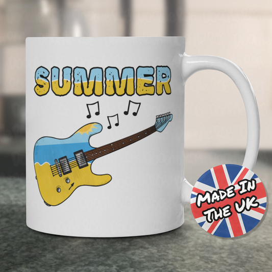 Electric Guitar Summer Mug - Guitarist Gift - Summer Musician Mug