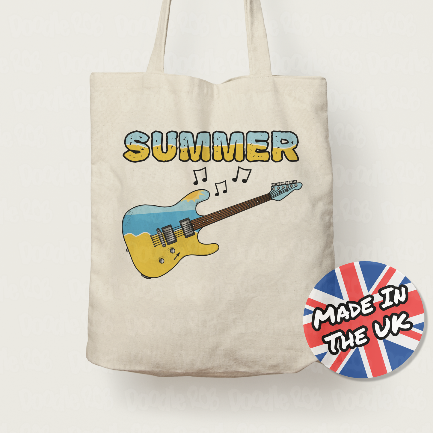 Electric Guitar Summer Tote Bag - Guitarist Gift - Summer Musician Tote Bag