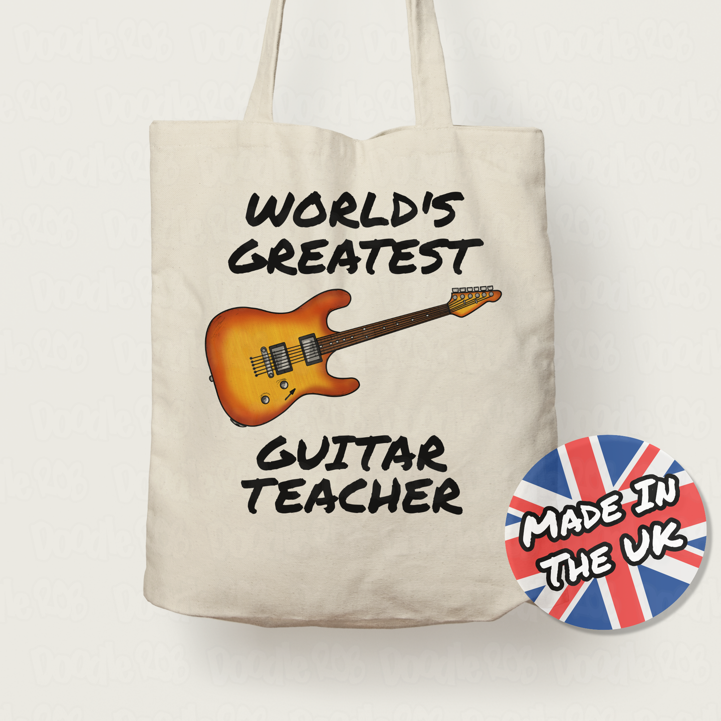 Guitar Teacher Tote Bag - World's Greatest Guitar Teacher - Electric Guitarist Gift