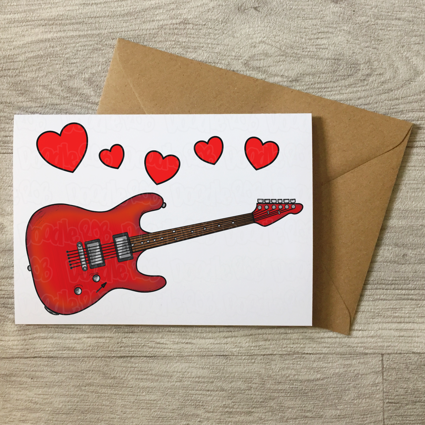 Guitar Anniversary Card - Electric Guitarist Greeting Card - Wedding Musician Card