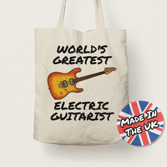 Electric Guitar Tote Bag - World's Greatest Electric Guitarist - Guitar Teacher Gift