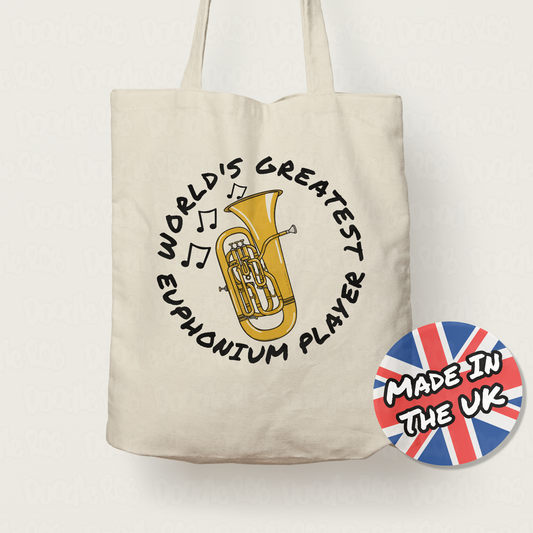 Euphonium Tote Bag - World's Greatest Euphonium Player - Brass Musician Gift