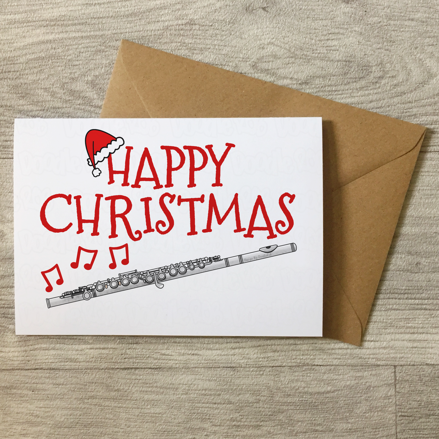 Flute Christmas Card - Flautist Xmas Card - Music Teacher Christmas Card