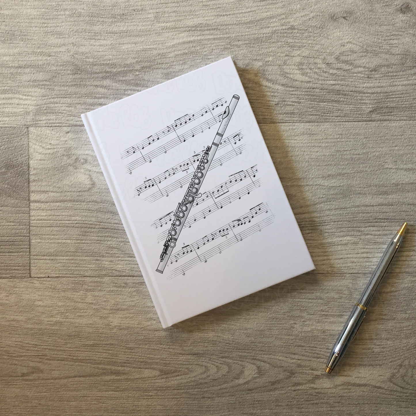 Flute Lined Journal - Flautist Notebook - Woodwind Musician Gift