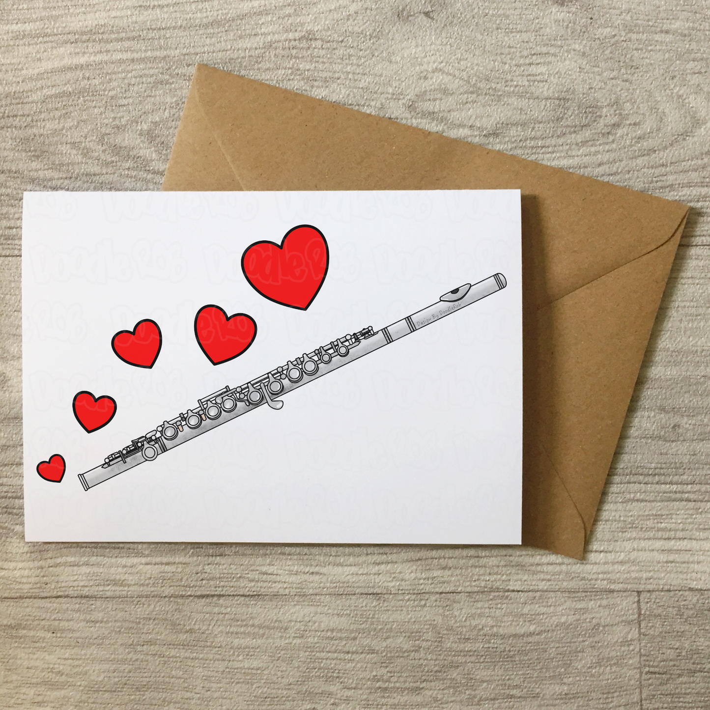 Flute Anniversary Card - Flautist Greeting Card - Wedding Musician Card